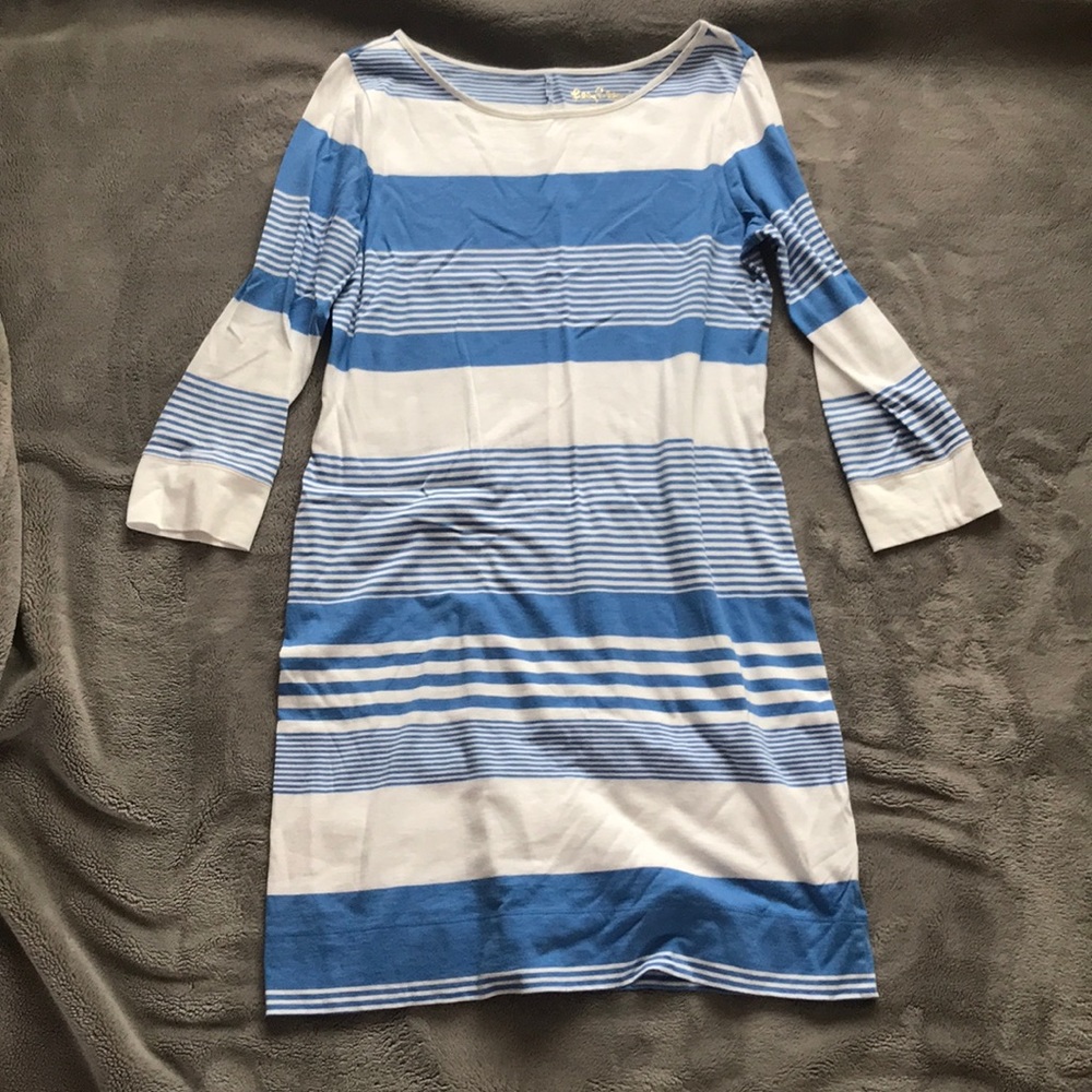Lilly Pulitzer blue and white striped dress